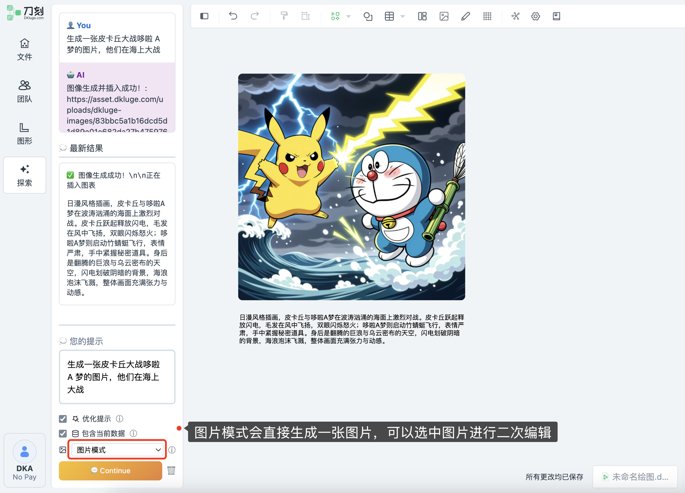 刀刻AI图片模式生成图片